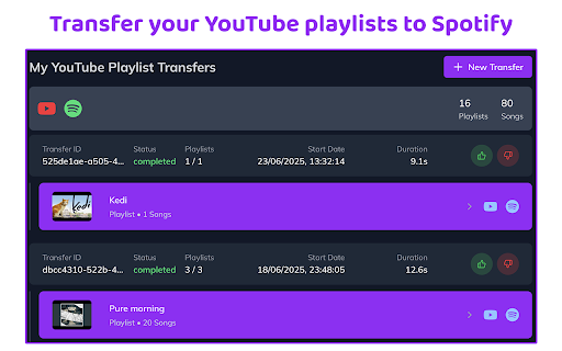 YouTube to Spotify with Paradify screenshot