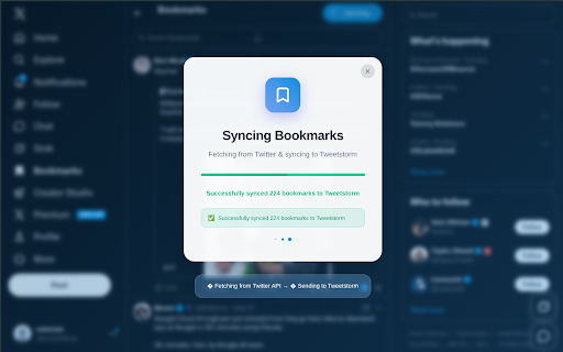 X (Twitter) Bookmark Manager - TweetStorm.ai screenshot