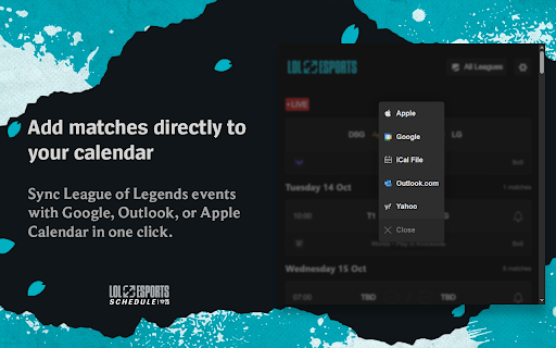 LoL Esports SCHEDULE screenshot