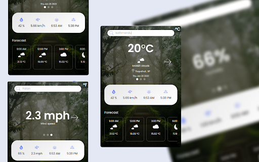 Weather extension screenshot