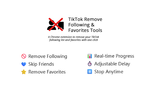 TikTok Remove Following & Favorites Tools 2026 screenshot