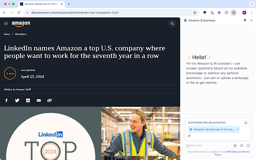 Amazon Q Business screenshot