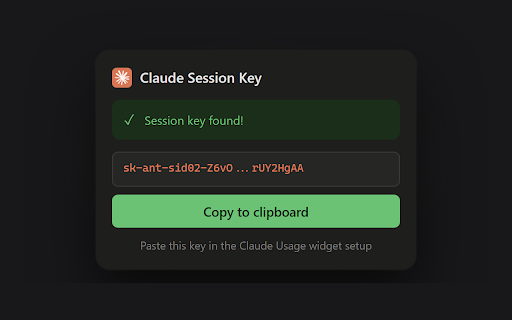 Claude Session Key screenshot