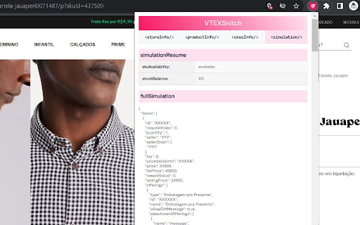 vtexSnitch screenshot