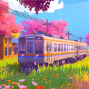 Japanese Cherry Blossom Train Live Wallpaper icon