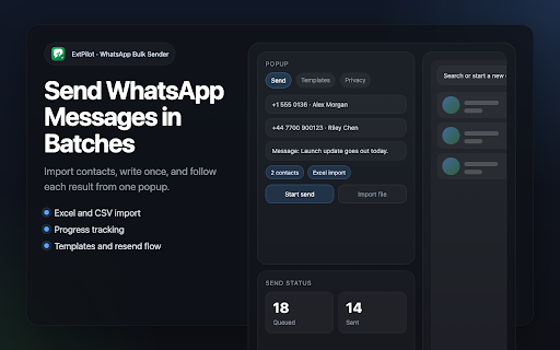 WhatsApp Bulk Sender & Privacy Guard screenshot