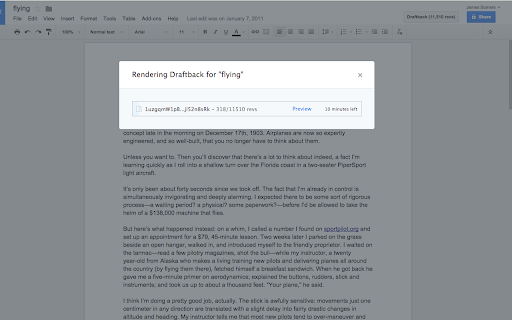 Draftback screenshot