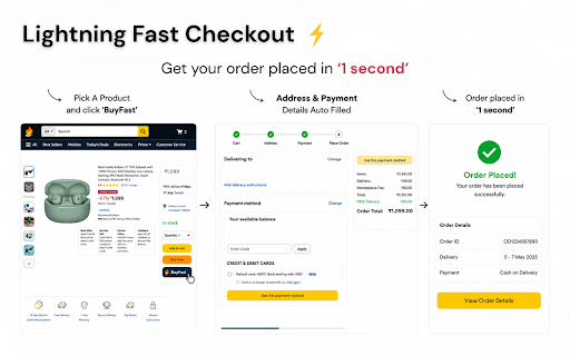 BuyFast - Amazon Flipkart Price History & Auto Checkout screenshot