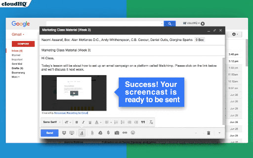Free Screencast Recording for Gmail screenshot