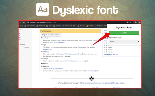 Dyslexic font screenshot