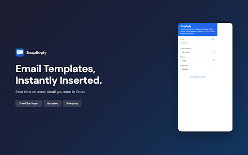 Gmail Templates & Responses — SnapReply screenshot
