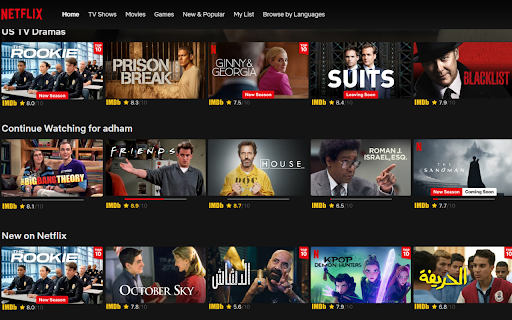 Netflix IMDb ratings screenshot
