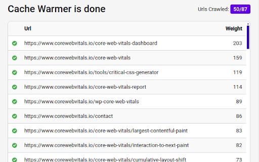 Website Cache Warmer screenshot