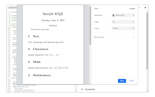 LaTeX Editor screenshot