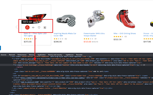 Freeze Page & Hover Inspector screenshot