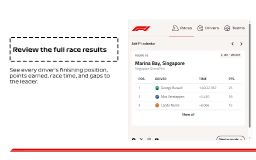 F1 - Schedule & Results screenshot