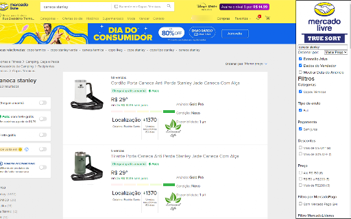 Mercado Livre TrueSort a verdadeira ordenação screenshot