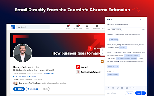 ZoomInfo Chrome Extension screenshot