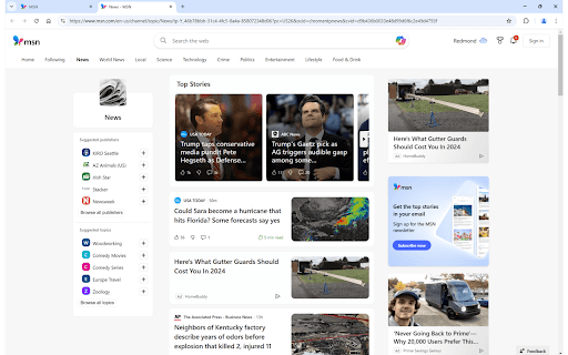 MSN New Tab screenshot