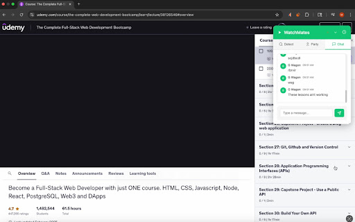 WatchMates - Host Watch Parties on ANY Website screenshot
