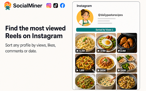 SocialMiner - Sort Feed Sorter & Downloader for Instagram, TikTok, Facebook screenshot