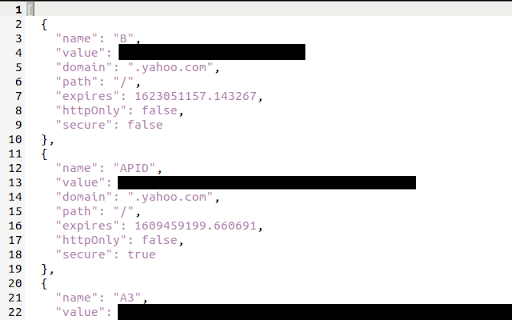 Export cookie JSON file for Puppeteer screenshot
