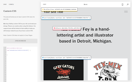 Squarespace ID Finder screenshot