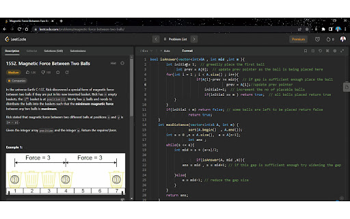 Leetcode format screenshot