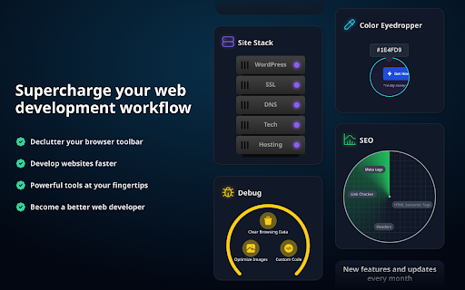 Hoverify: All-in-one extension for web developers screenshot