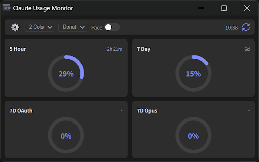 Claude Usage Monitor screenshot