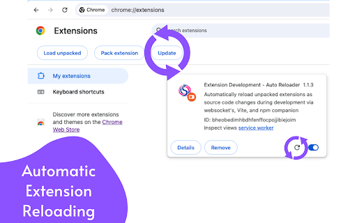 Extension Development - Auto Reloader screenshot