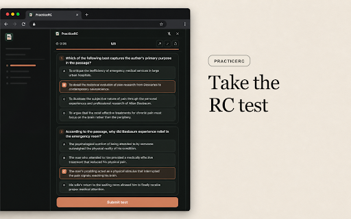 PracticeRC — CAT & GMAT Reading Comprehension (RC) Practice Tests screenshot