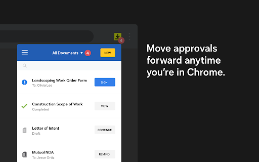 Docusign eSignature for Chrome screenshot