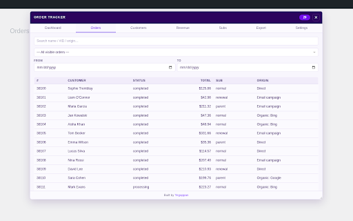 Order Tracker for WooCommerce screenshot