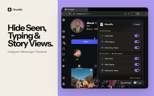 Ghostify | Hide Seen, Typing & Story Views screenshot