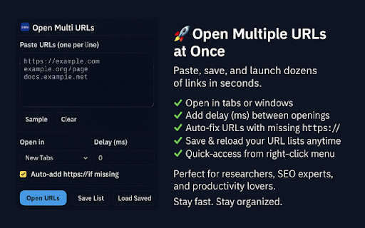 Open Multi URLs screenshot