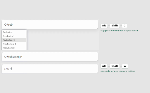 MatTalX - LaTeX to Unicode math symbols screenshot