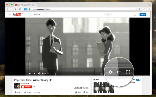 Theater Mode for YouTube™ (large player view) screenshot