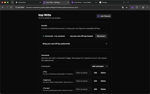 Imp Write screenshot