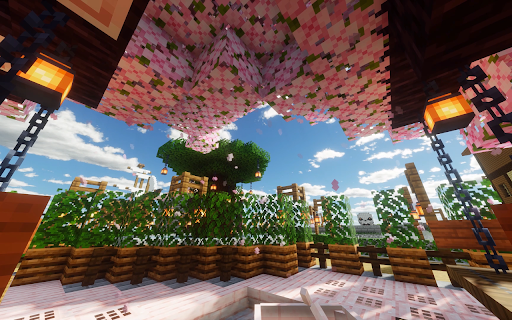 Minecraft Cherry Blossom Garden Live Wallpaper screenshot