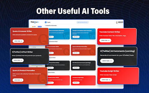 LinkedIn AI Comments & Connection Notes Generator - HappyInAI screenshot