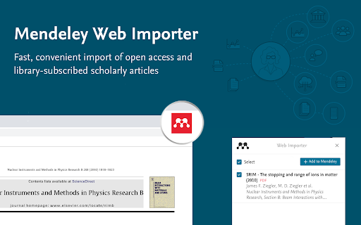 Mendeley Web Importer screenshot