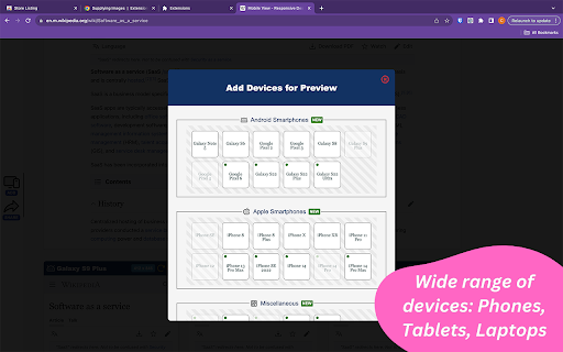 Mobile View: Test responsive designs fast screenshot