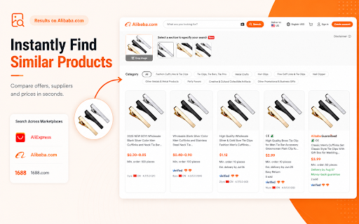 Alibaba, AliExpress & 1688 Search by Image screenshot