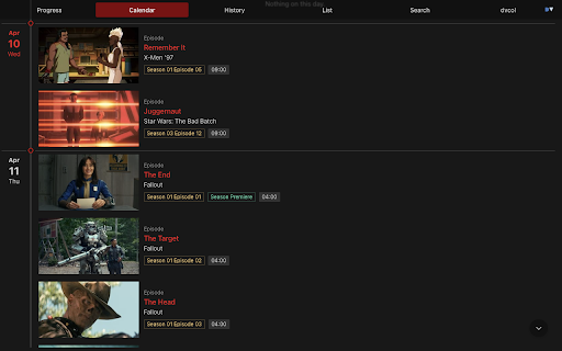 Side Trakt (companion app for Trakt.tv) screenshot