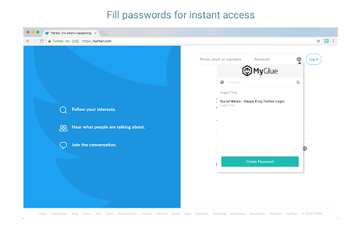 MyGlue Chrome Extension screenshot