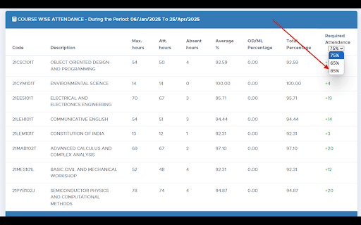 SRM Attendance Helper screenshot