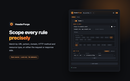 HeaderForge screenshot