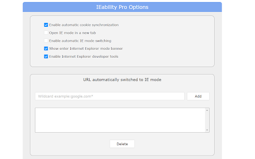 IEability - Open in IE screenshot