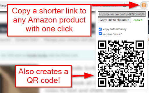 Amazon Product Link Shortener screenshot